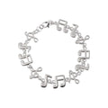 Silver Music Note Bracelet – Adjustable Unisex Bangle Chain Link Bracelet PLUSH Music Note