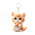 2D Flat Acrylic Cat Keychain – Cute Cartoon Bag Charm Acrylic Keychain Charm PLUSH Cat