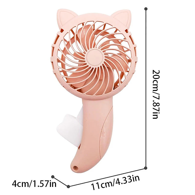 Portable Hand Pressure Mini Fan – No Battery Cartoon Handheld Handheld Mini Fan PLUSH