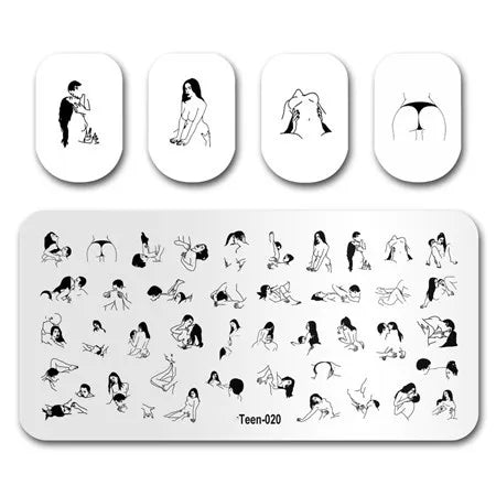 Nail Stamping Plates – Marble Leaves & Animals Stencils Nail Stamping Plate PLUSH DXEFV-20