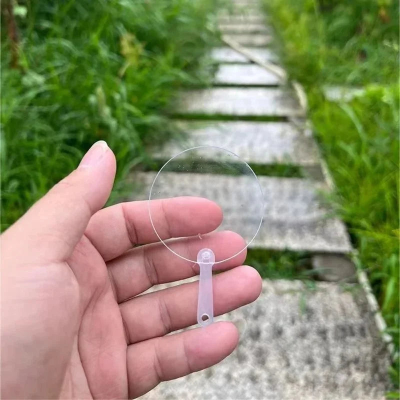 50pcs Mini Transparent Blank DIY Fans – Party Favors & Crafts DIY Craft Fans PLUSH