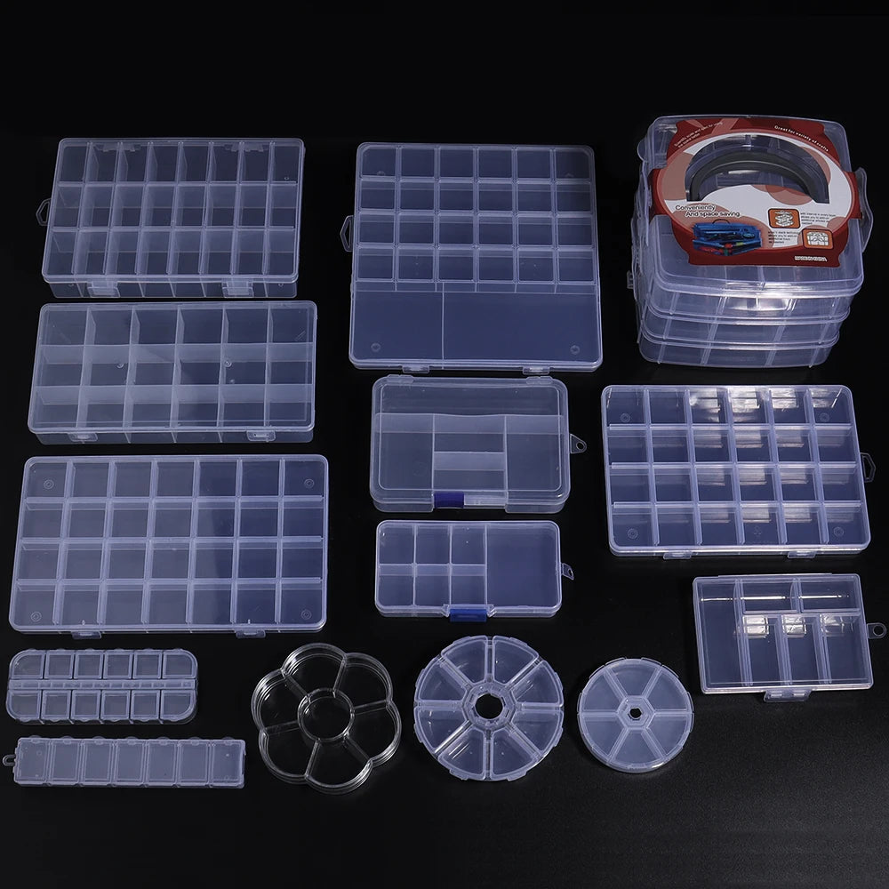 Transparent Plastic Jewelry Storage Box | Adjustable Organizer Jewelry Storage Box PLUSH