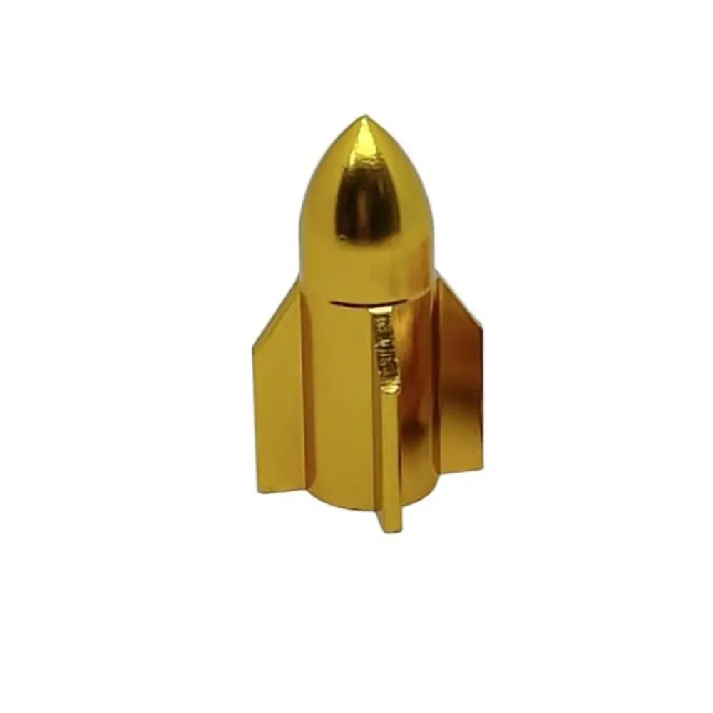 Rocket Shape Aluminum Alloy Tire Valve Caps – Multicolor Tire Valve Caps PLUSH golden
