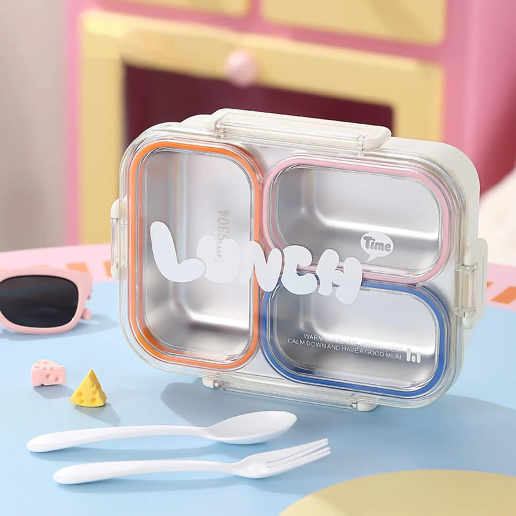 Stainless Steel 3-Compartment Leakproof Lunch Box Stainless Steel Lunch Box PLUSH