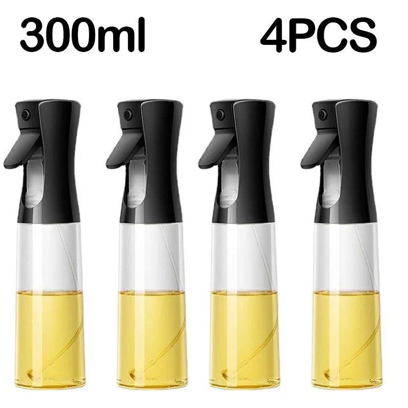 Oil Spray Bottle for Kitchen & Air Fryer – 200/300/500ml Oil Spray Bottle PLUSH Black-300ml-4PCS