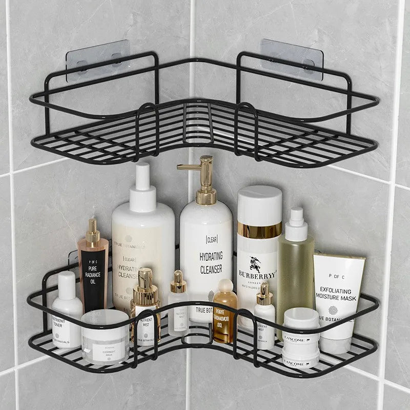 No-Drill Aluminum Corner Shower Shelf & Bathroom Wall Organizer Bathroom Corner Shelf PLUSH