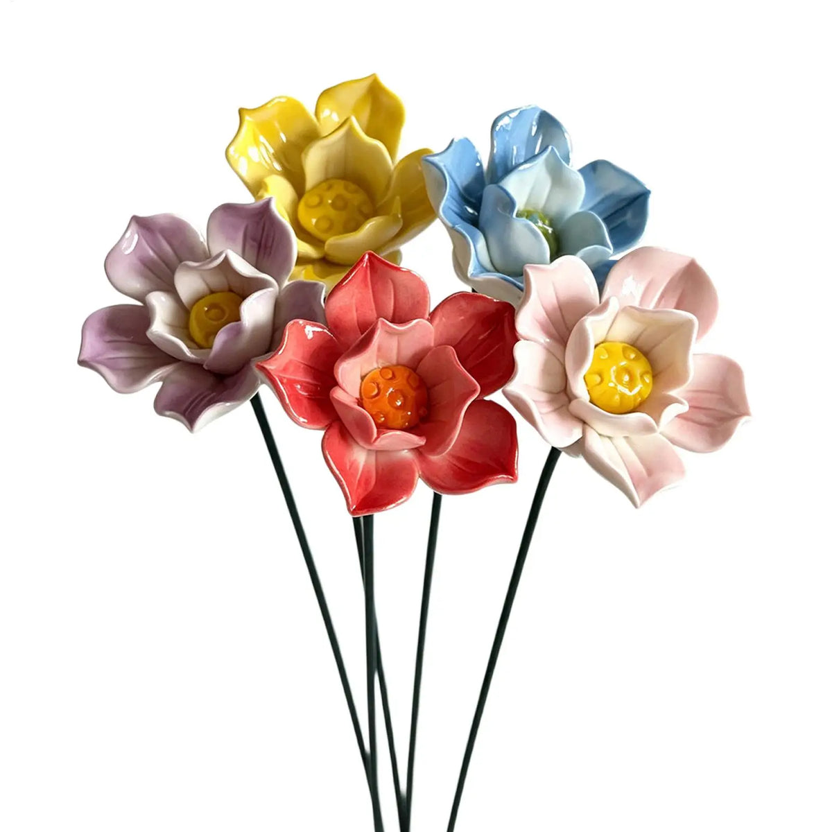 5-Pack Ceramic Bee Watering Station Garden Flower Stakes Garden Watering Station PLUSH