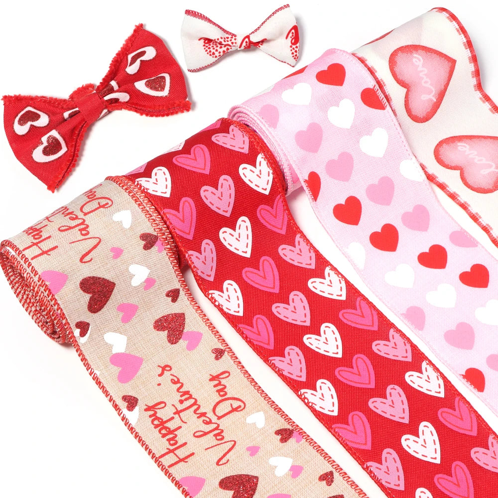 3 Yards Imitation Linen Printed Ribbon – DIY Gift & Party Decor Decorative Craft Ribbon PLUSH