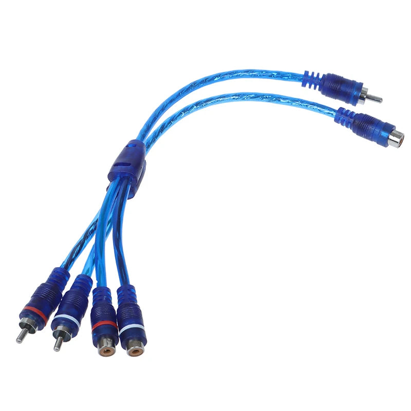 Car RCA Y Splitter Cable – 1M to 2F & 1F to 2M Audio Adapter RCA Splitter Cable PLUSH