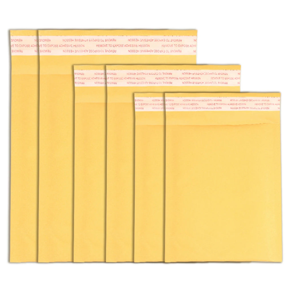 Yellow Kraft Bubble Mailers Self Seal Padded Envelopes 10-20pk Bubble Mailers PLUSH