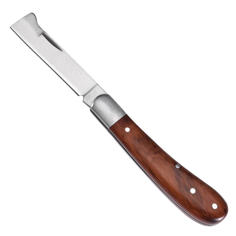 Stainless Steel Folding Grafting Knife Wooden Handle – KOQZM Folding Pocket Knife PLUSH style 1