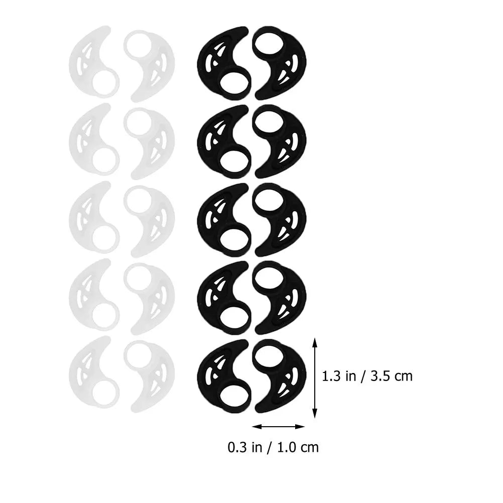 10 Pairs Silicone Ear Hooks for Earphones – Anti-Slip Sport Earphone Ear Hooks PLUSH