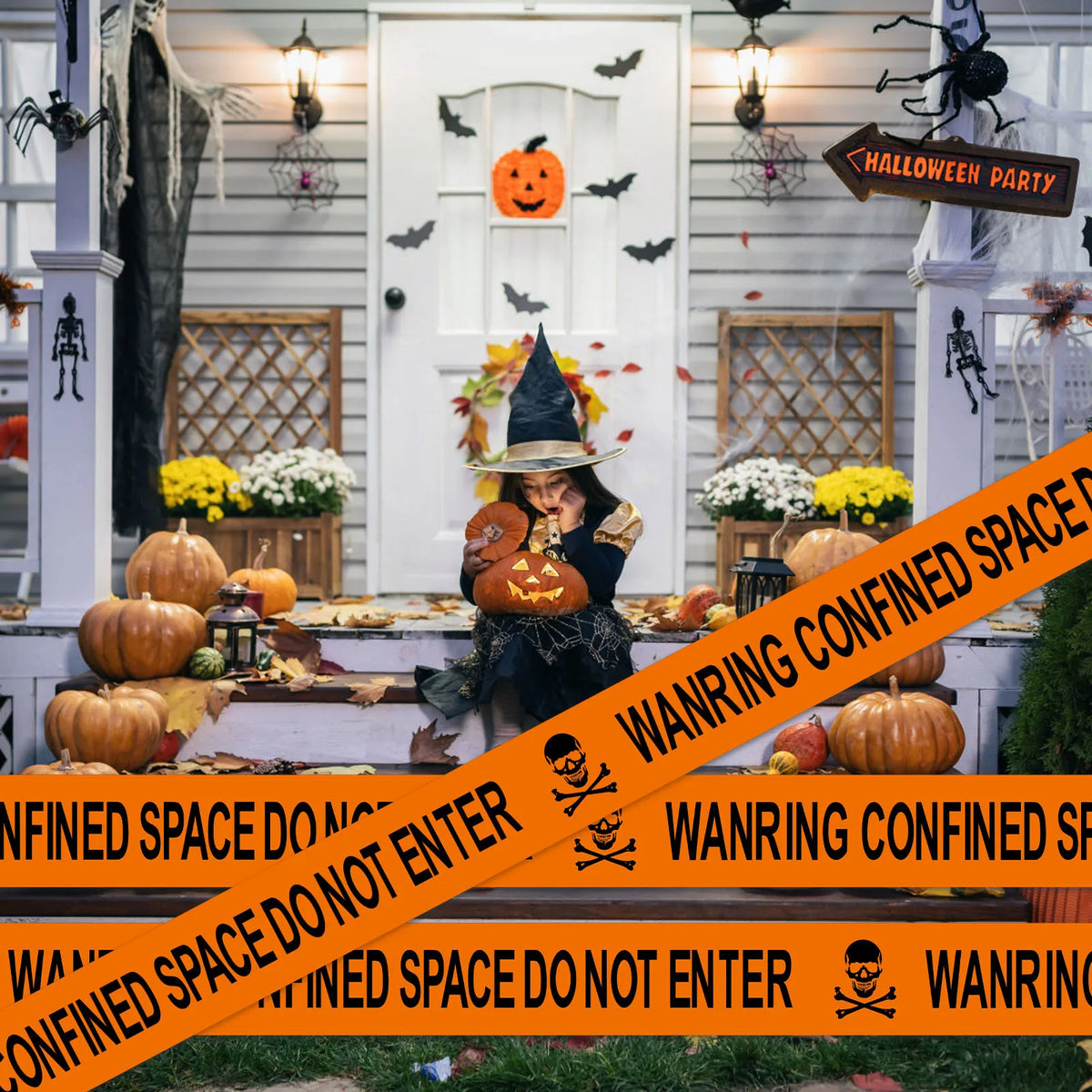 Halloween Caution Tape Crime Scene Barrier – Haunted House Decor Halloween Decoration PLUSH