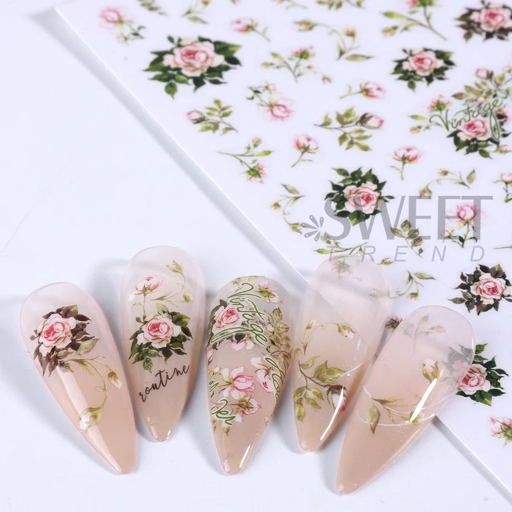 10pcs 3D Butterfly Nail Art Stickers – Holographic Floral Decals Nail Art Stickers PLUSH