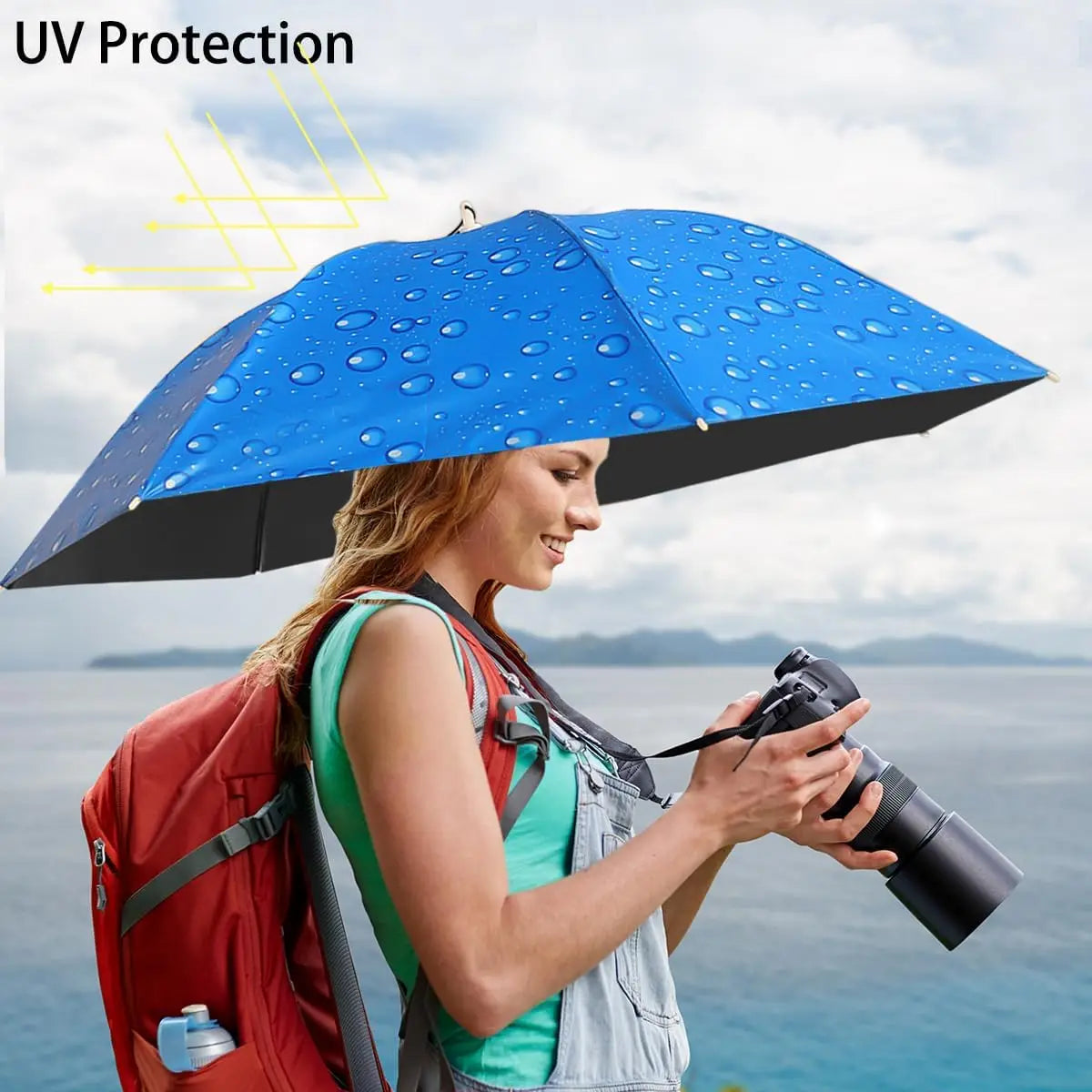 Double Layer Rainproof Umbrella Hat – Sun & Rain Protection Umbrella Hat PLUSH