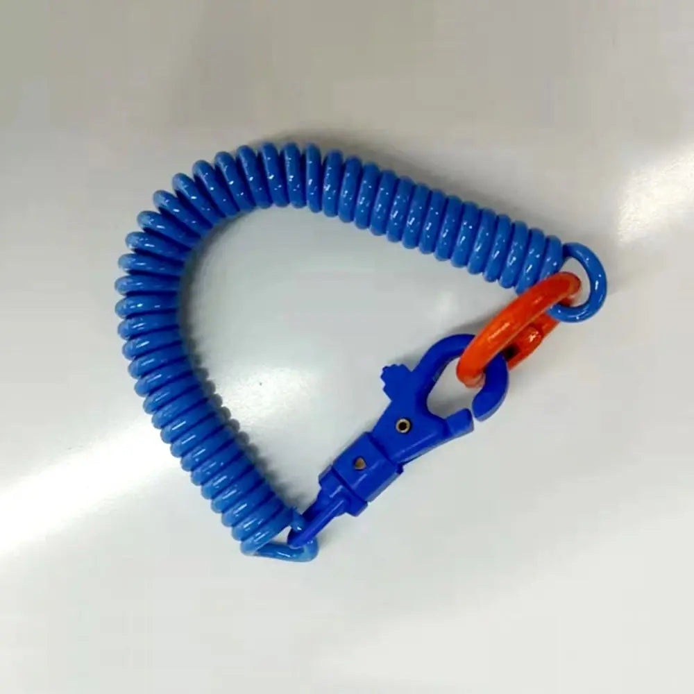 Stretchy Coil Spring Keychain Lobster Clasp | Anti-Lost Key Ring Spring Coil Keychain PLUSH Dark Blue