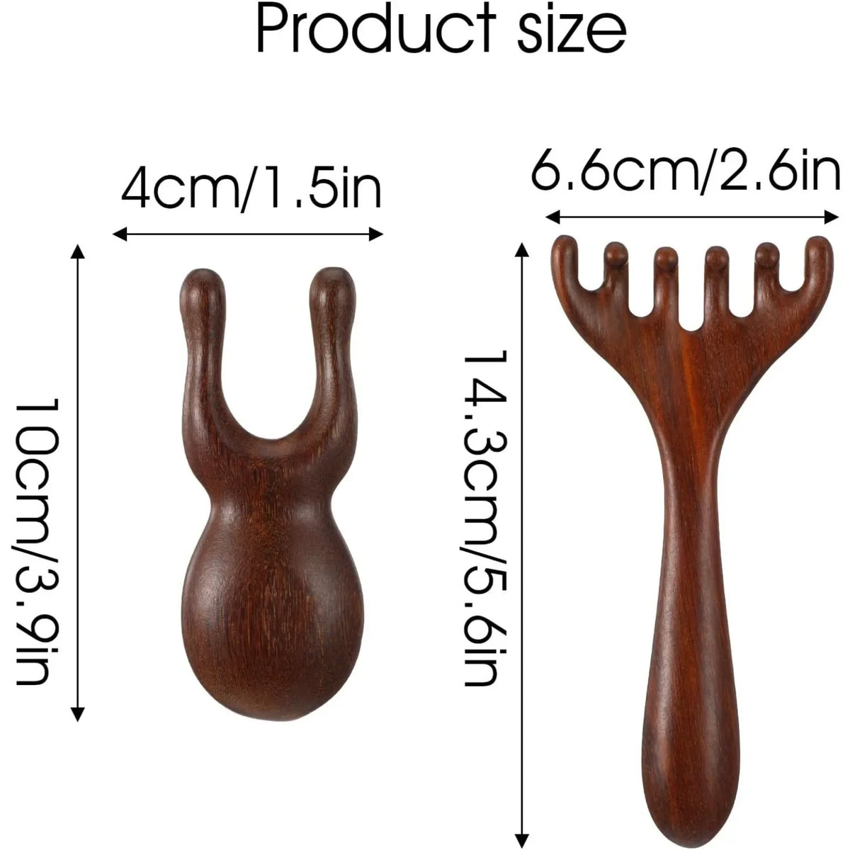 Wooden Gua Sha Tool Set – Sandalwood Scalp Comb 2Pcs | DUTRIEUX Facial Massage Tool PLUSH