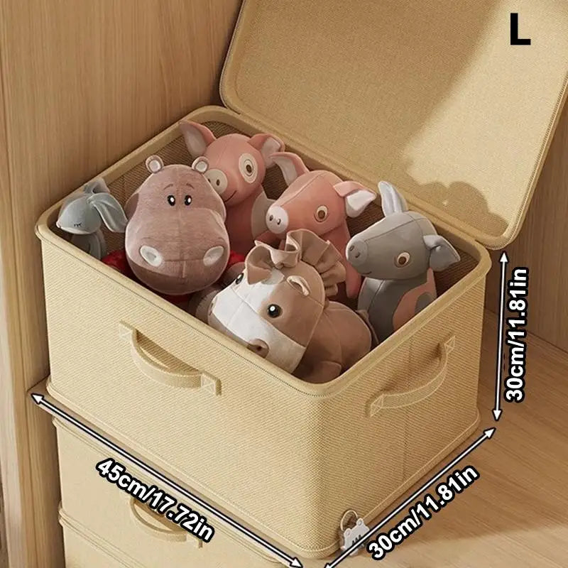 Large Foldable Fabric Storage Box with Password Lock – Grey Lockable Storage Box PLUSH L Beige