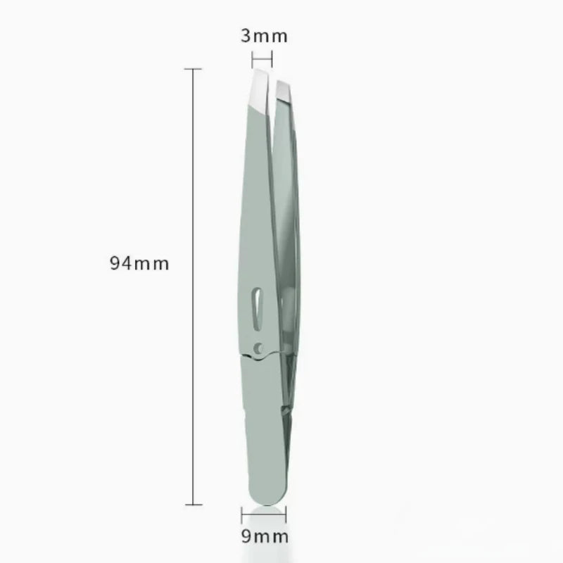 Slant Tip Stainless Steel Eyebrow Tweezer – Precision Makeup Tool Eyebrow Tweezer PLUSH Grey