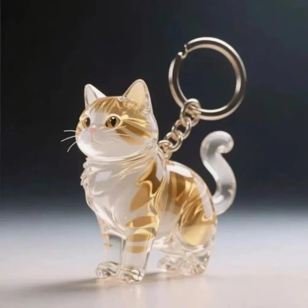 Transparent Pet Hair Storage Capsule Keychain – Cat & Dog Charm Pet Keepsake Keychain PLUSH Style 5