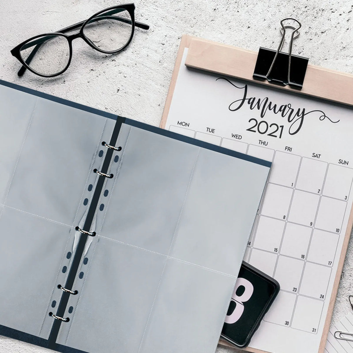 A4 Photo Album Refill Pages 40pcs – 4-Pocket Clear Protector Sheets Photo Album Refill Pages PLUSH