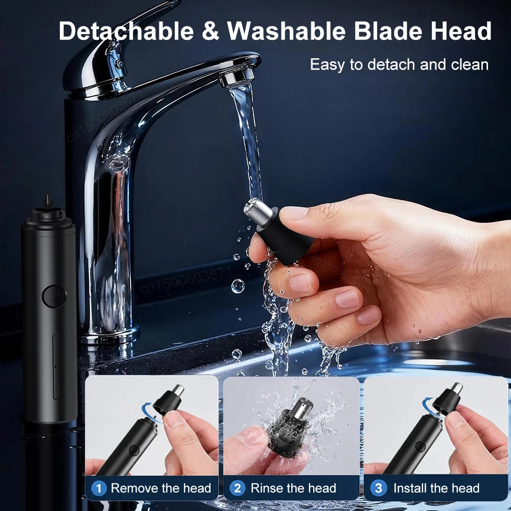 Raugee 3-in-1 USB Nose & Ear Hair Trimmer for Men – Black Nose Hair Trimmer PLUSH