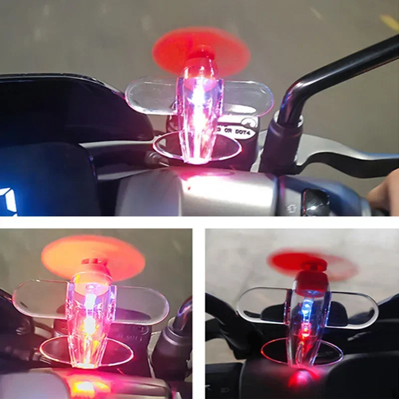 Wind-Powered LED Airplane Bike Handle Decoration & Warning Light Bike Handlebar Light PLUSH
