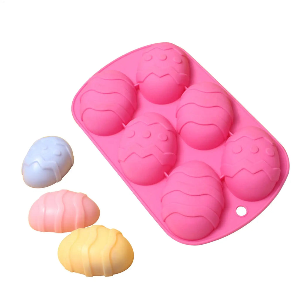 6-Cavity Easter Egg Silicone Mold – Chocolate & Candy Baking Silicone Baking Mold PLUSH