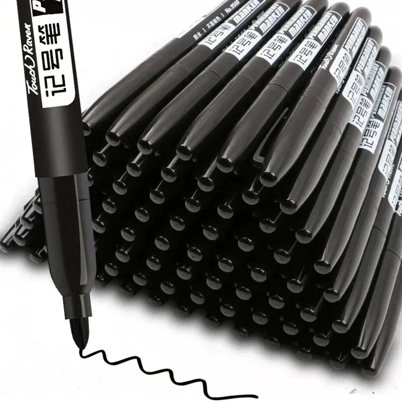6-Pack Permanent Markers Fine & Broad Nib – Waterproof Ink Permanent Marker Set PLUSH