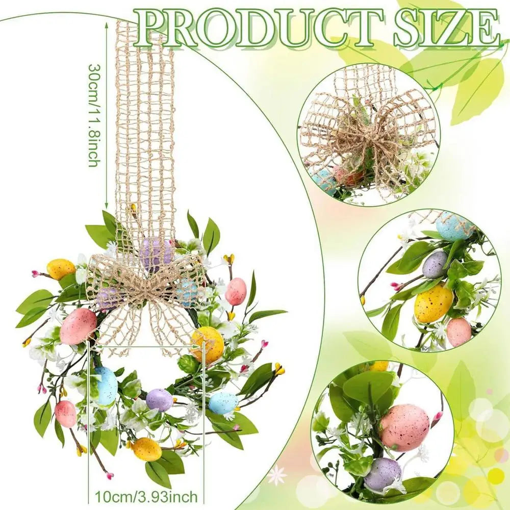 Easter Wreath Colorful Eggs – Spring Garland Door Decor Easter Door Wreath PLUSH 1PC