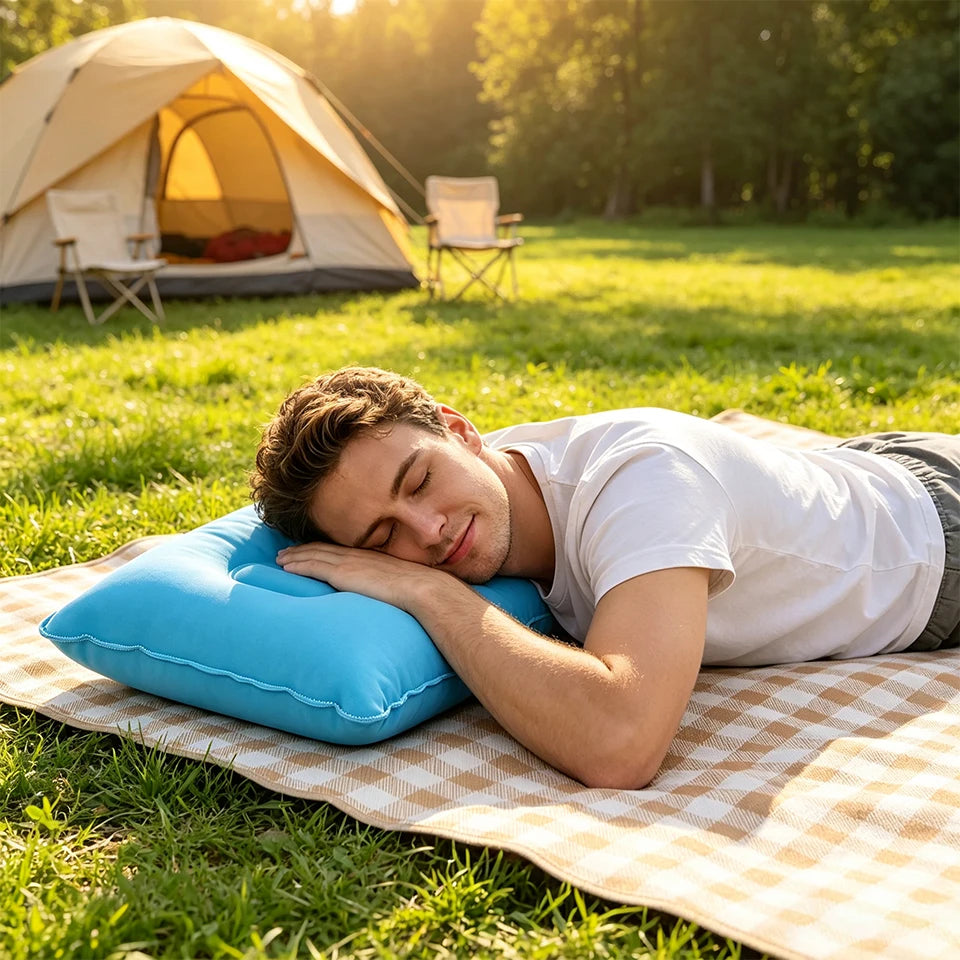 Inflatable Travel Pillow – Portable Neck & Lumbar Cushion Inflatable Travel Pillow PLUSH