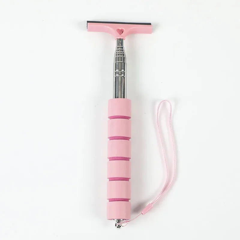Telescopic Car Mirror Wiper & Auto Glass Cleaning Tool Car Cleaning Tool PLUSH pink