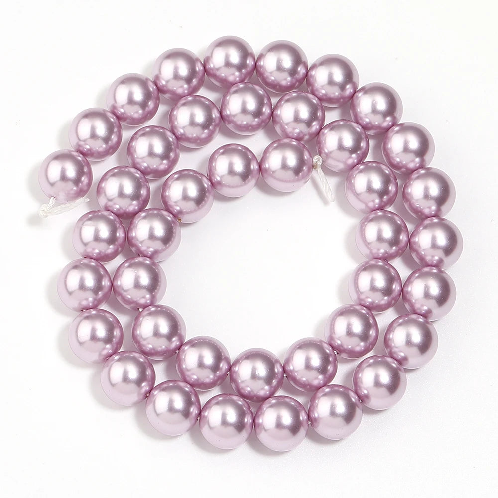Purple Pearlescent Glass Spacer Beads 3–10mm | Imitation Pearl Glass Spacer Beads PLUSH 10mm