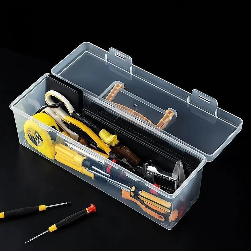 Transparent Multi-Compartment Tool Organizer Box with Handle Tool Storage Organizer PLUSH 2