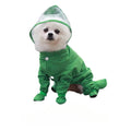 Small Dog Waterproof Poncho with Transparent Face Shield Dog Rain Poncho PLUSH green S