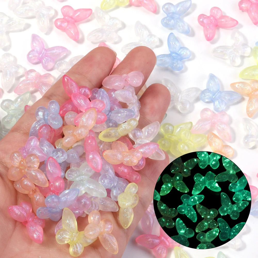 50pcs Acrylic Butterfly Beads – Colorful DIY Jewelry Spacers Acrylic Spacer Beads PLUSH