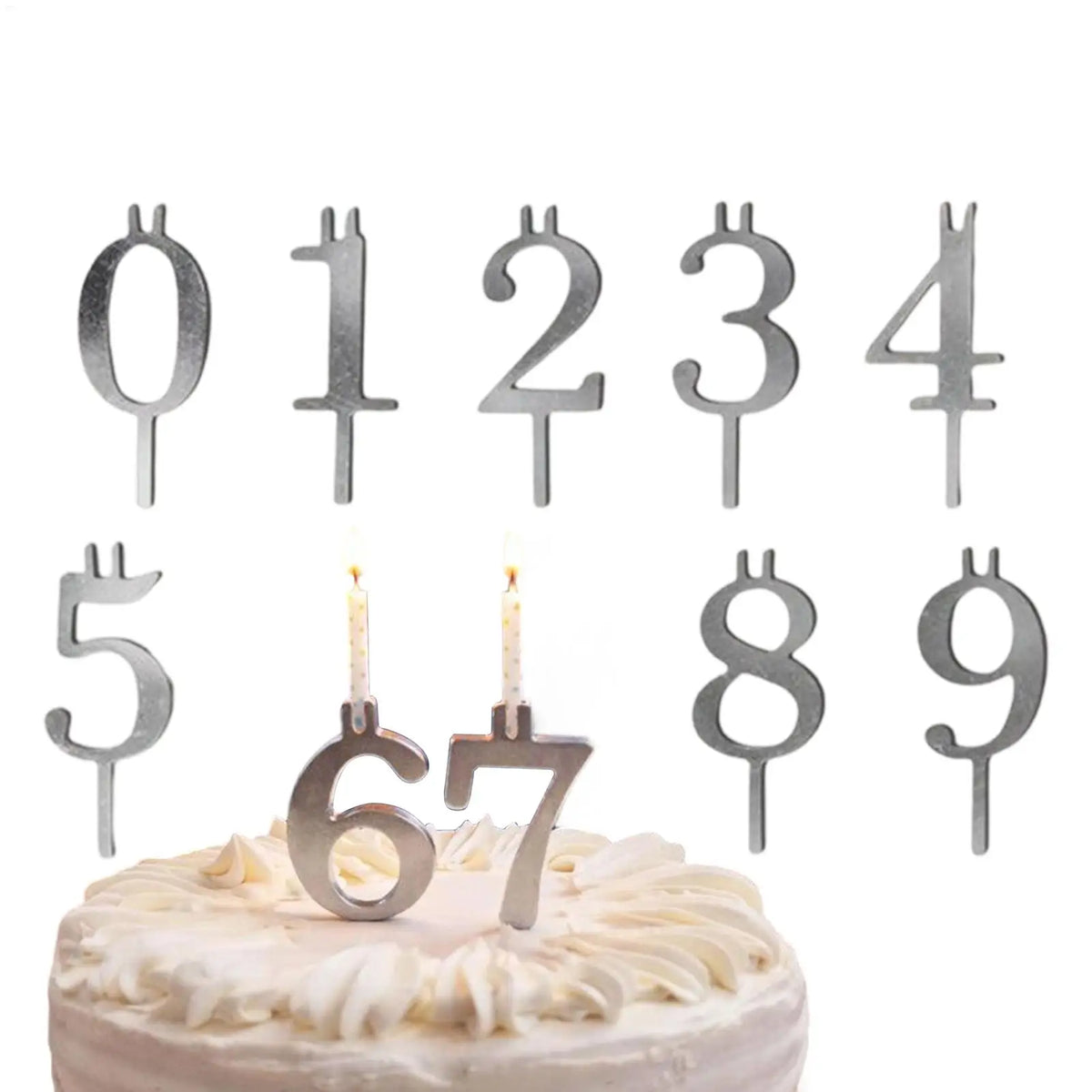 Number Candles 0–9 Birthday Cake Toppers Set of 10 Birthday Cake Candles PLUSH