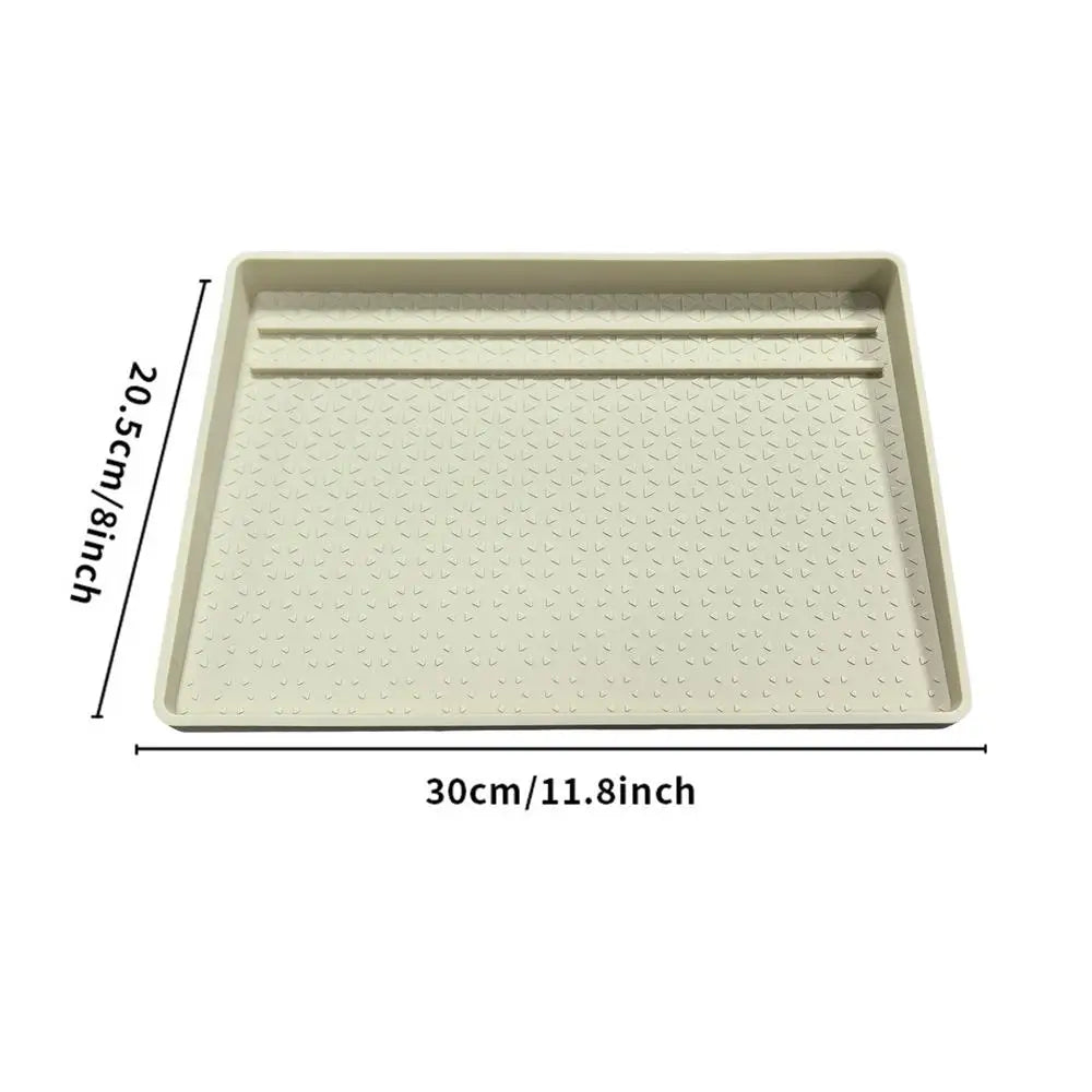 Silicone Toaster Mat & Coffee Tamper Pad – Non-Slip Crumb Tray Kitchen Silicone Mat PLUSH Beige