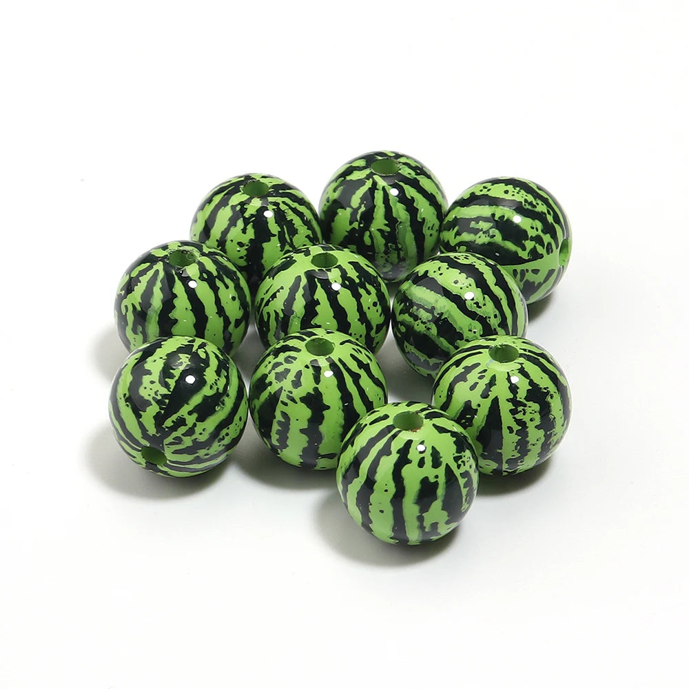 Watermelon Acrylic Fruit Spacer Beads – DIY Jewelry 5-10pcs Acrylic Spacer Beads PLUSH 01 x 10pcs