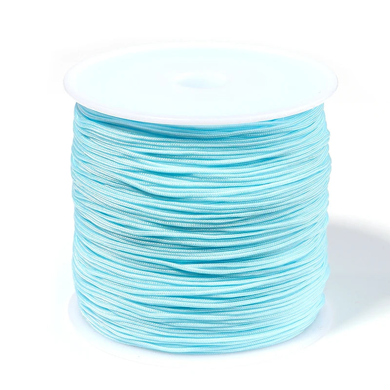 90m Multicolor Nylon Braiding Cord 0.8mm | Chinese Knot Thread Jewelry Braiding Cord PLUSH light blue