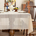 Jacquard Lace Tablecloth Rustic Floral Table Cover Jacquard Tablecloth PLUSH Eurora 140x140cm