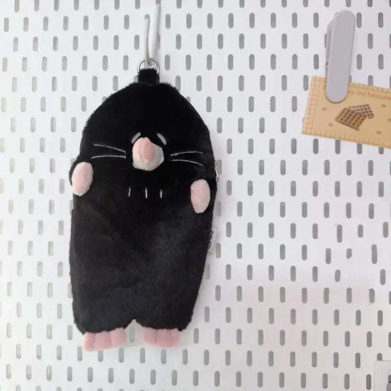 Large Capacity Cute Animal Plush Pencil Case – School & Gift Plush Pencil Case PLUSH Black