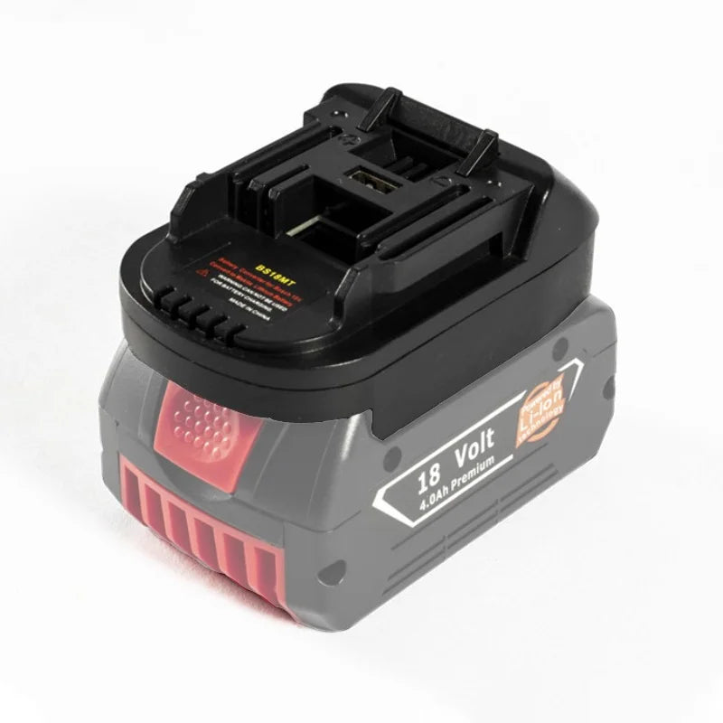 BS18MT Bosch 18V to Makita 18V Battery Adapter with USB Battery Adapter Converter PLUSH