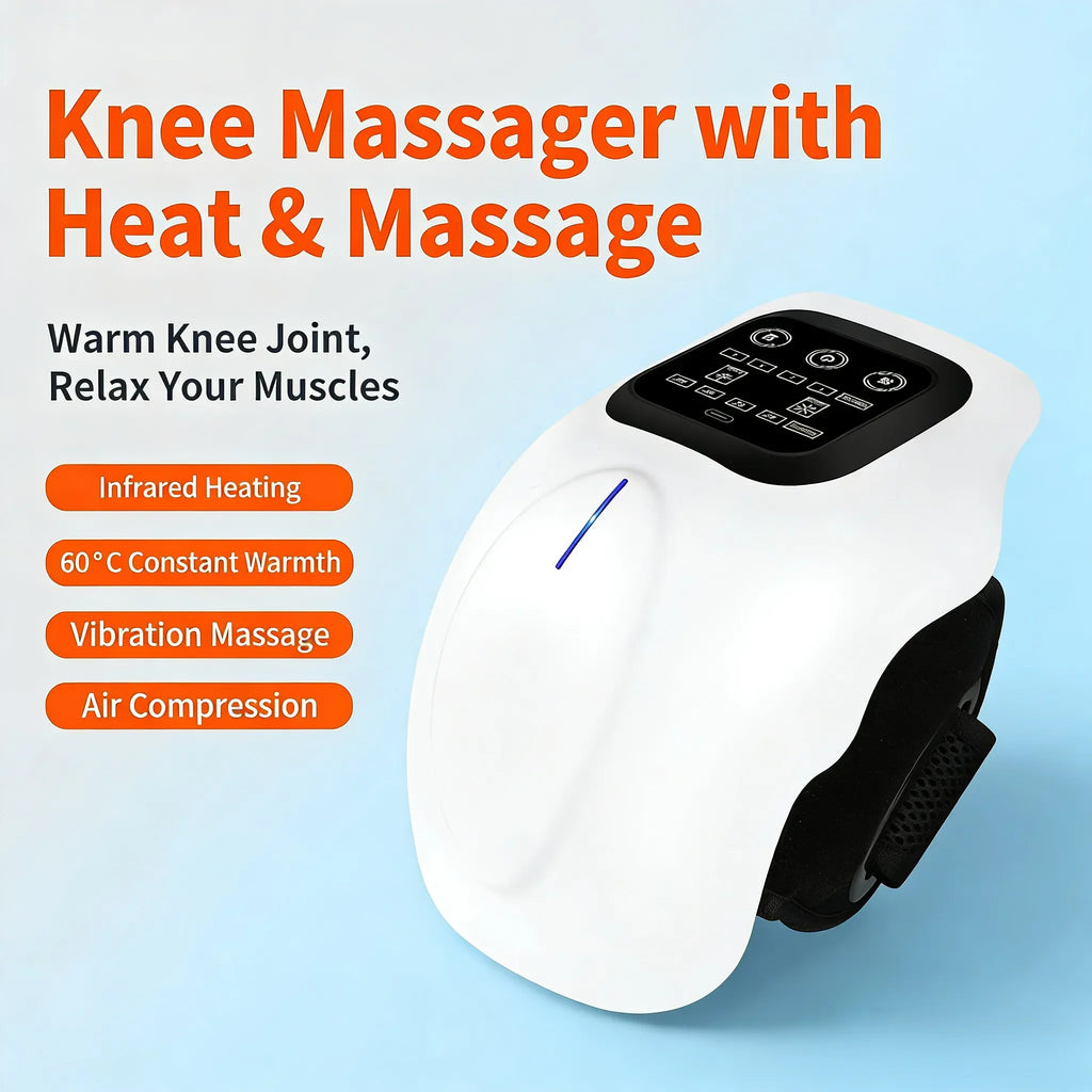 Wireless Electric Knee Massager with Heat | Portable Wrap Electric Knee Massager PLUSH