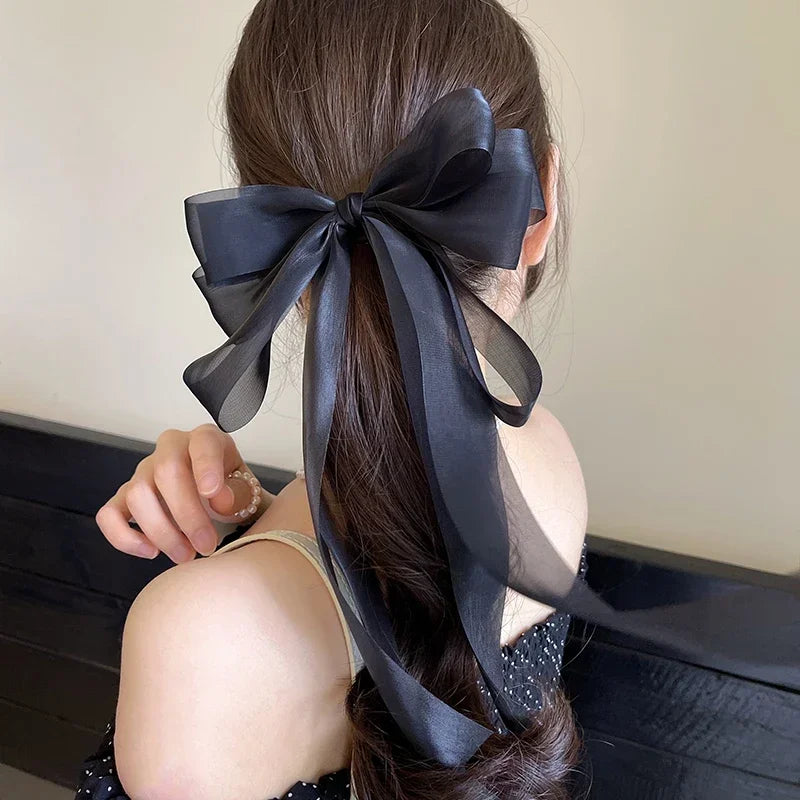 Ribbon Bow Hair Clips – Elegant Barrettes for Women & Girls Ribbon Bow Barrette PLUSH