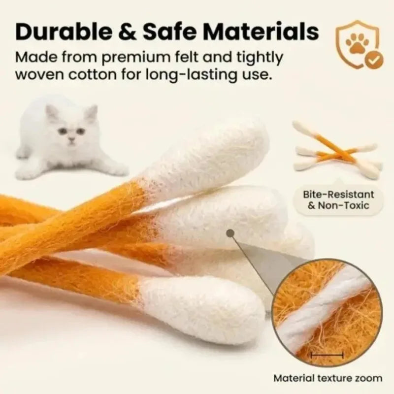 Giant Catnip Cotton Swab Cat Chew Toy – 1 to 8 Pack Cat Chew Toy PLUSH