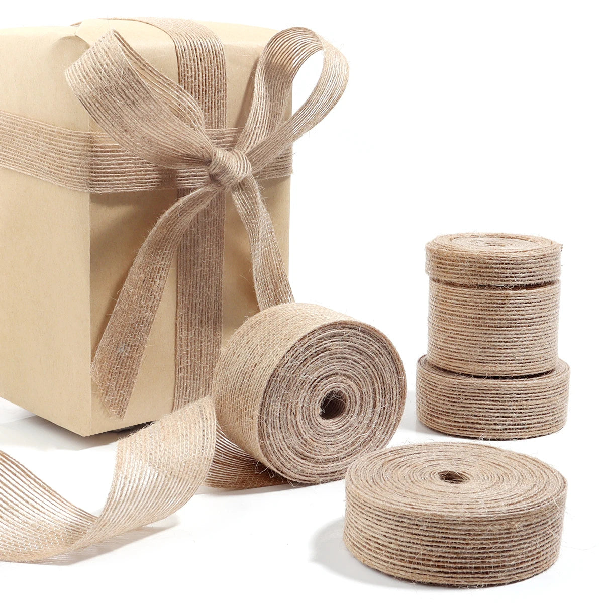 Natural Jute Burlap Hessian Ribbon 1–10m | Wedding & Gifts Burlap Craft Ribbon PLUSH