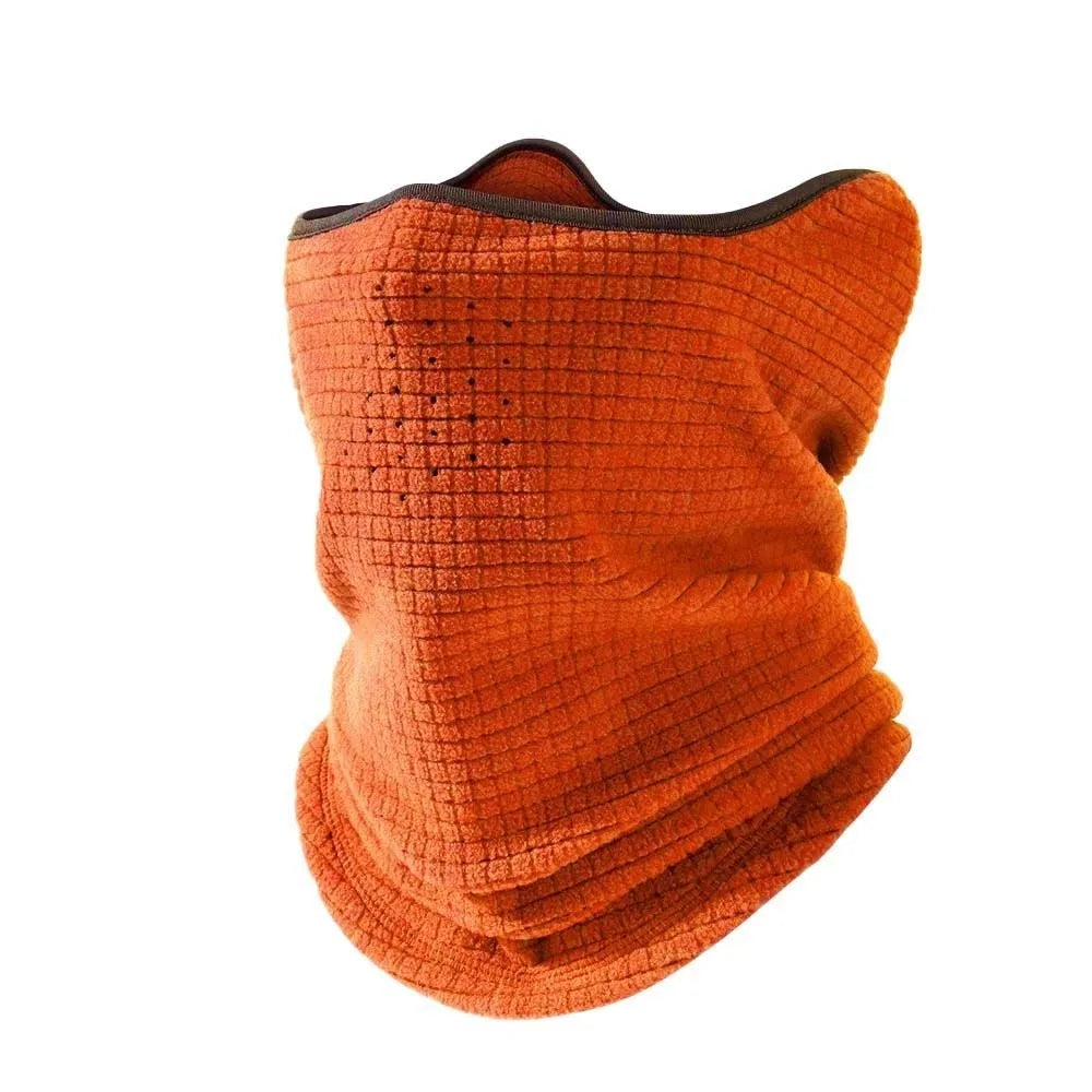 Windproof Fleece Neck Warmer Snood – Thermal Face Mask Fleece Neck Warmer PLUSH Orange