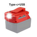 18W LED Work Light Adapter USB-C & USB for Makita DeWalt Milwaukee LED Work Light Adapter PLUSH For M18V with clip China Mainland