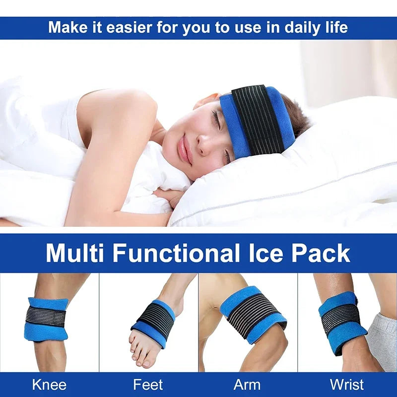 Reusable Ice Gel Pack – Hot Cold Compress Wrap, Adjustable Ice Gel Compress Wrap PLUSH